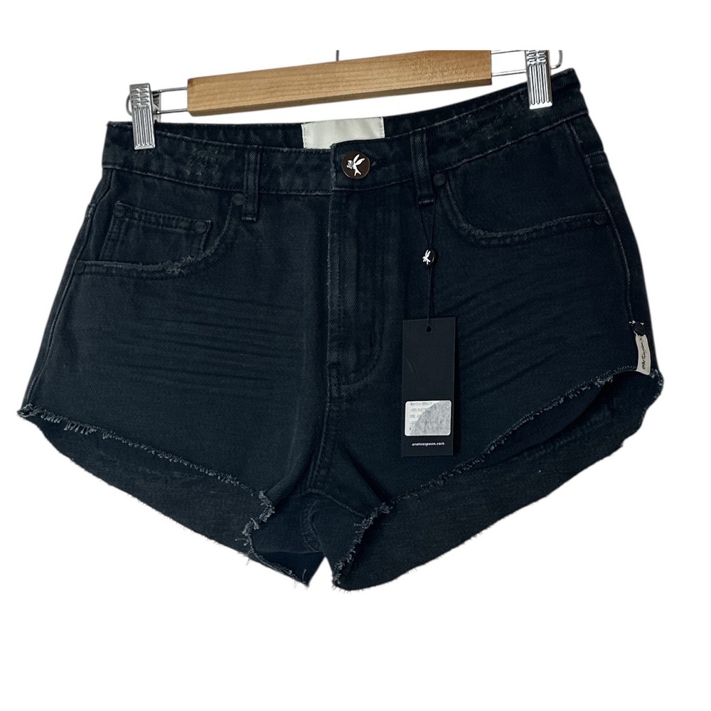 One‎ Teaspoon Jean Shorts Women Size 26 Black Distressed summer Vacation New